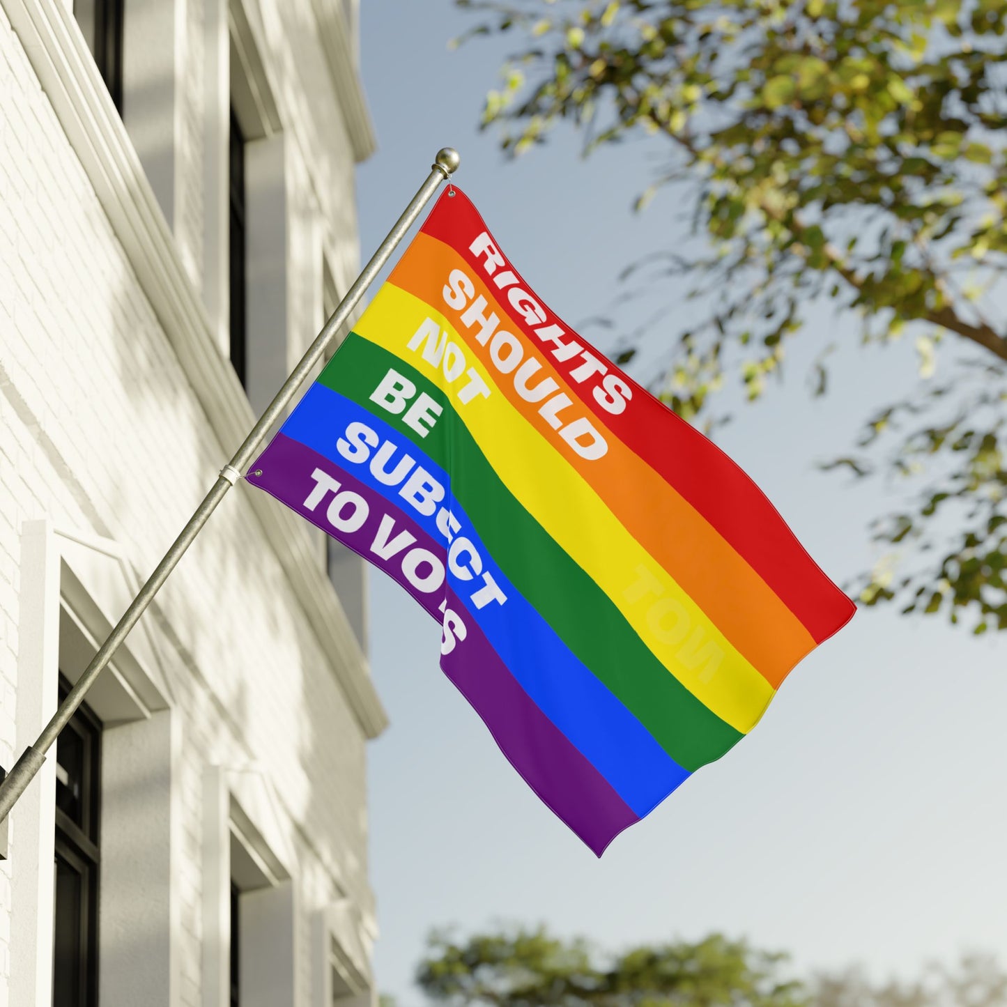 Rights Should Not Be Subject to Votes - Double-Sided Pride Flag