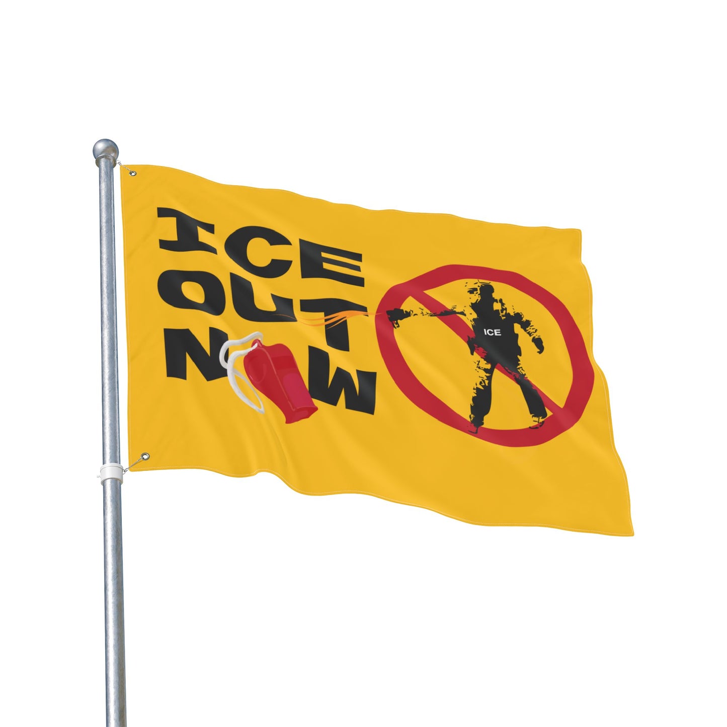 ICE Out Now -  Double-Sided Protest Flag