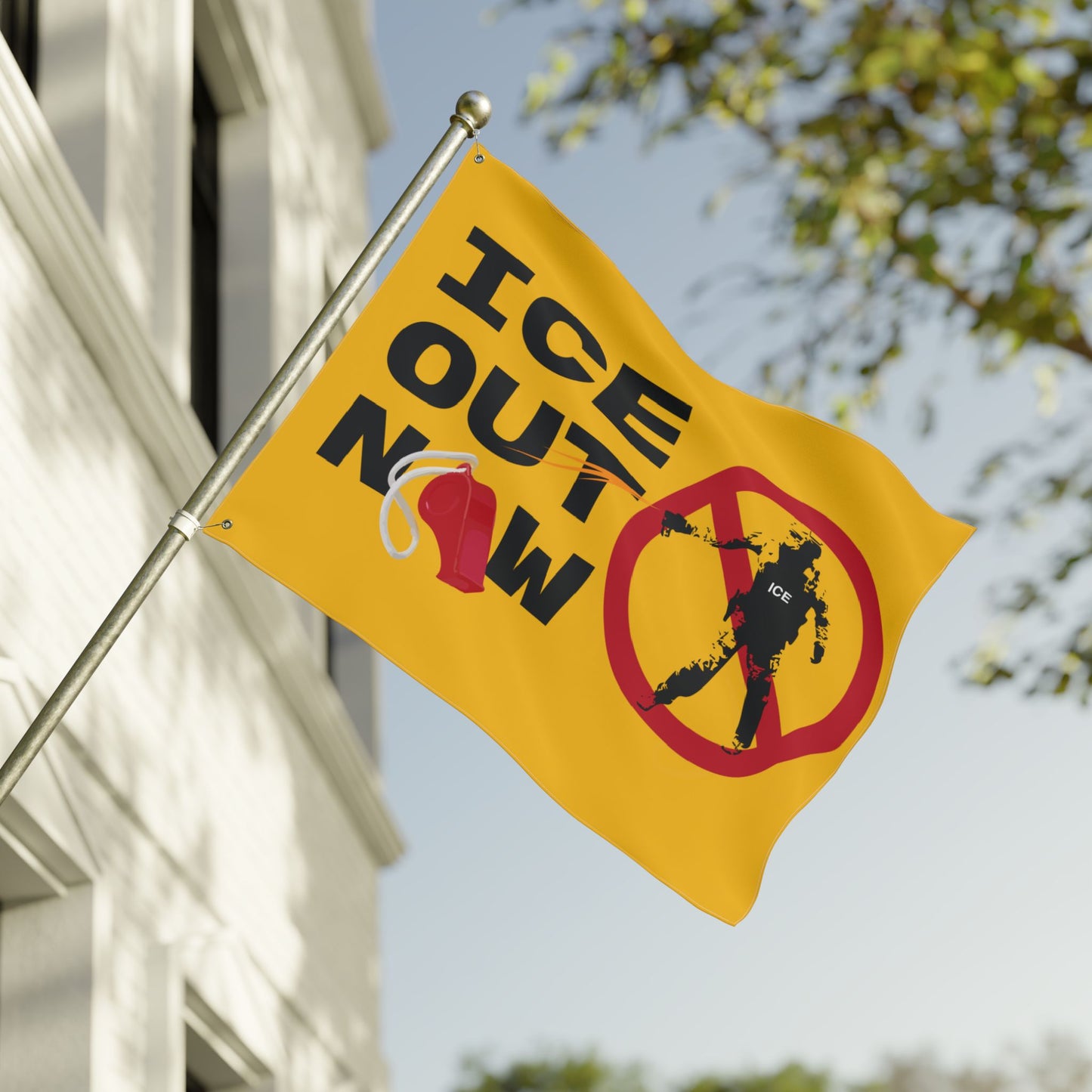 ICE Out Now -  Double-Sided Protest Flag