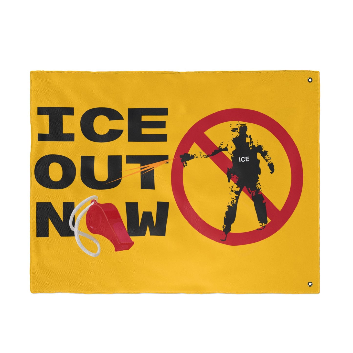 ICE Out Now -  Double-Sided Protest Flag