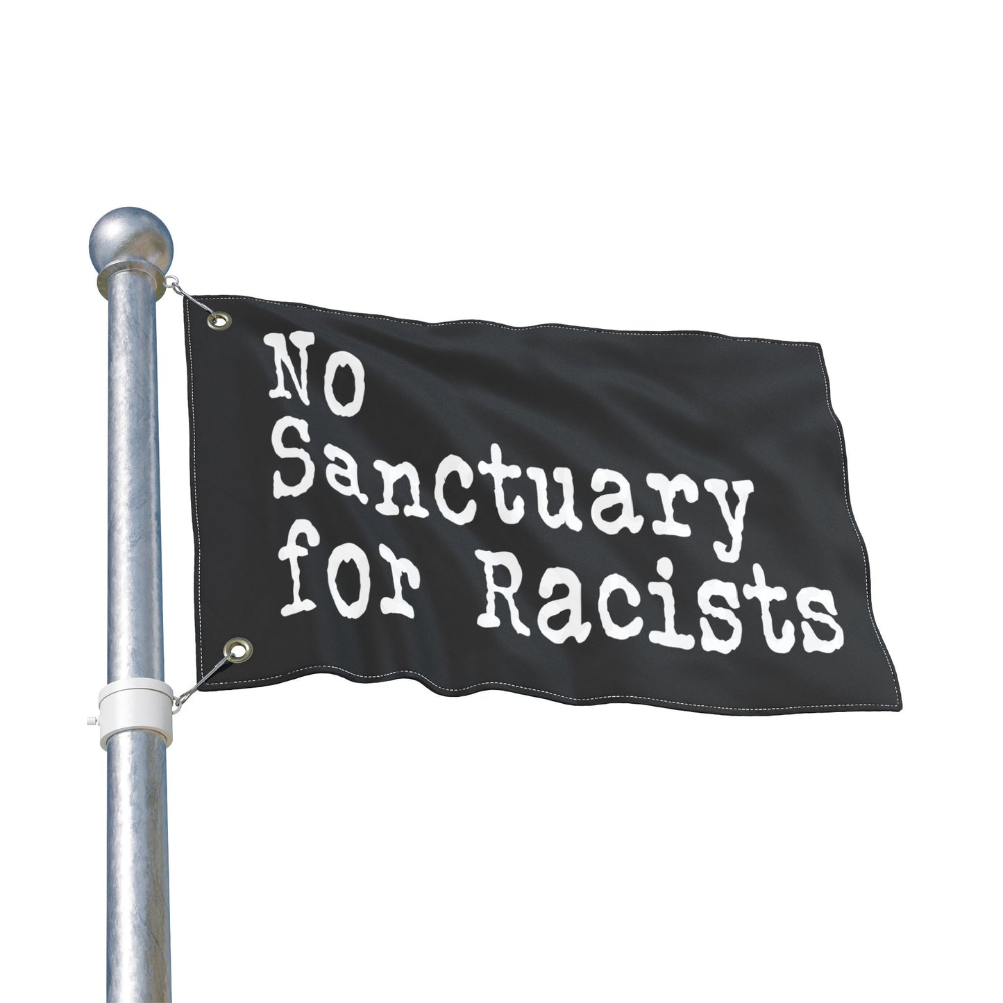 No Sanctuary for Racists Flag — Double-Sided Political Banner