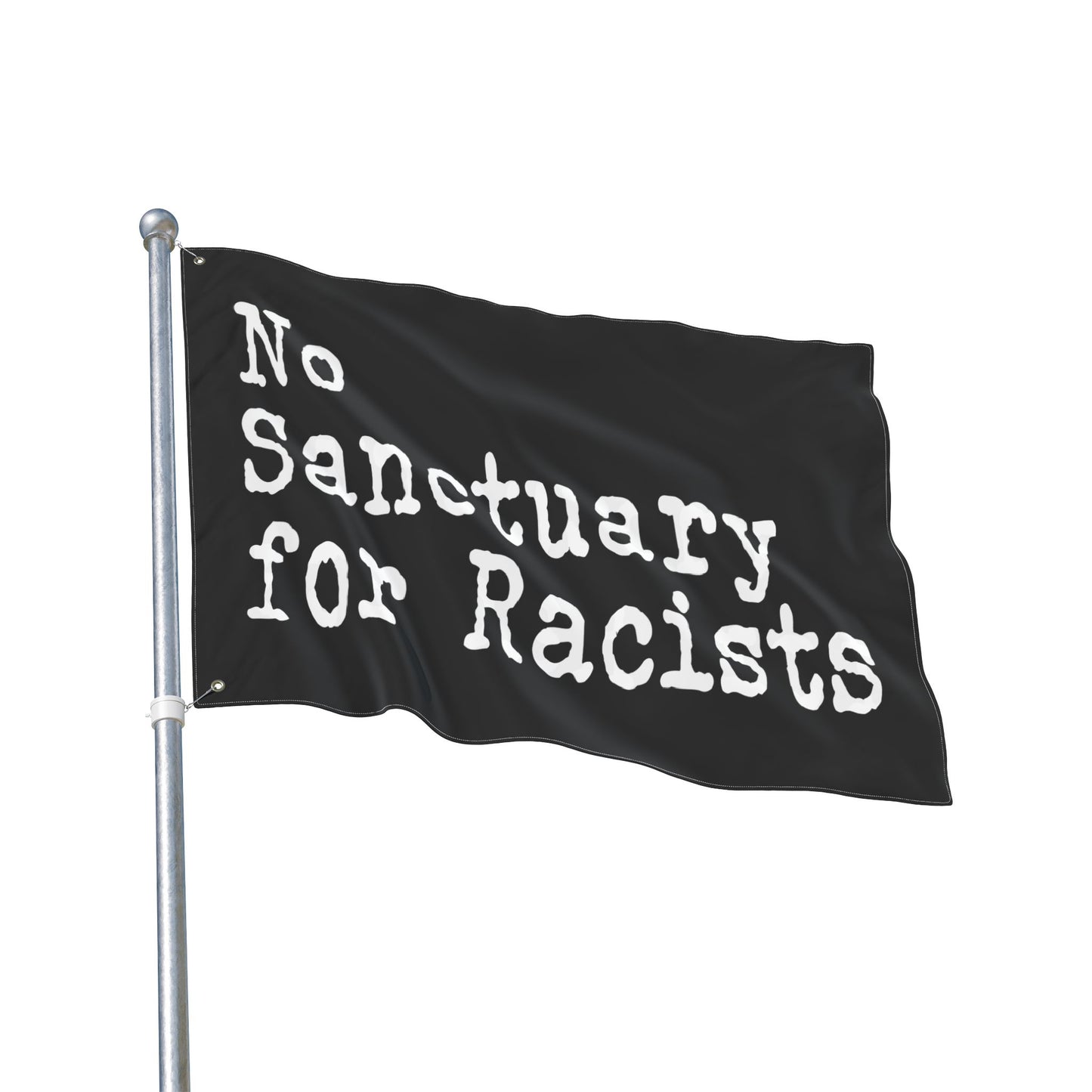 No Sanctuary for Racists Flag — Double-Sided Political Banner