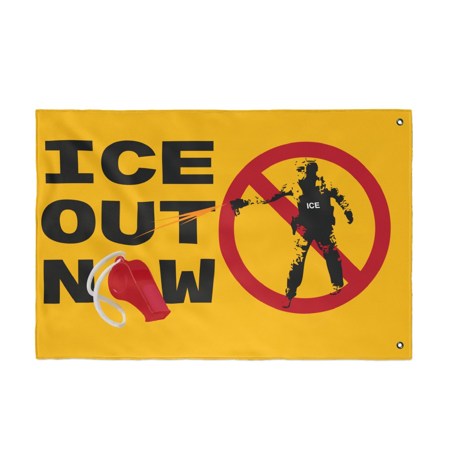 ICE Out Now -  Double-Sided Protest Flag