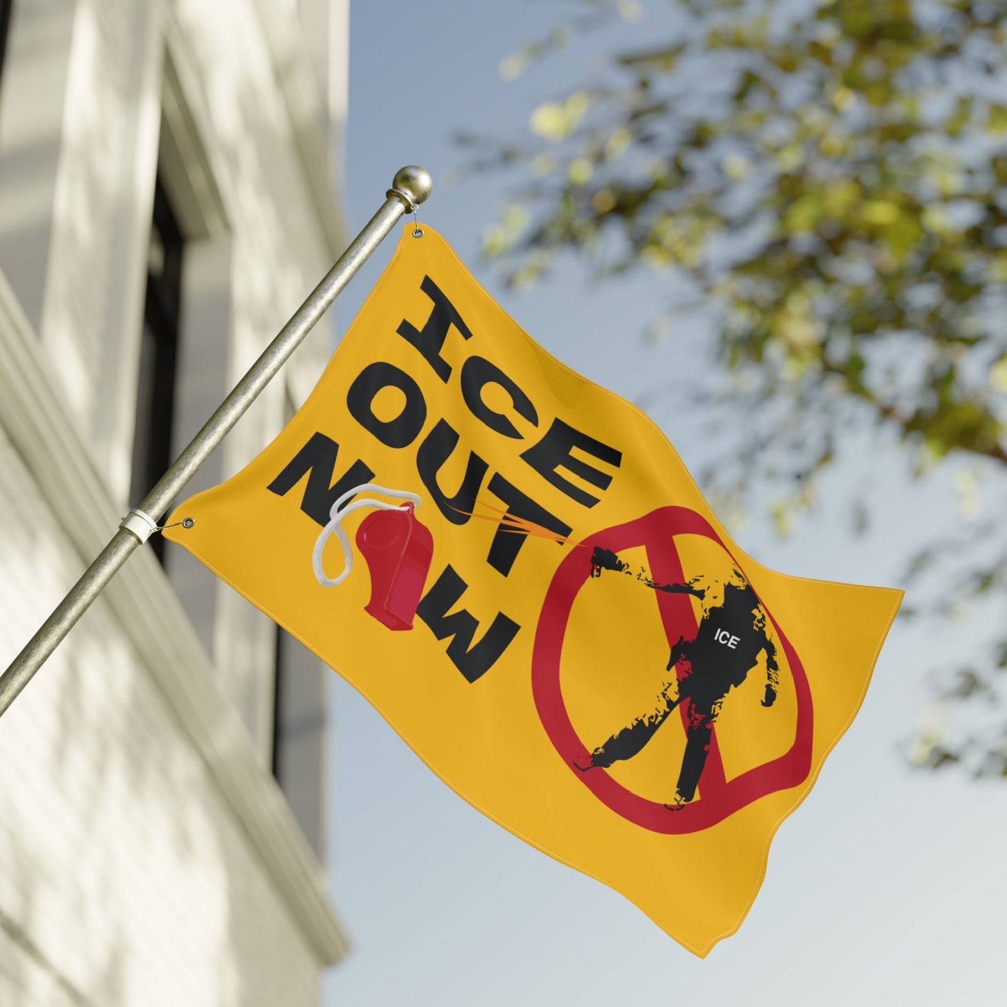 ICE Out Now -  Double-Sided Protest Flag