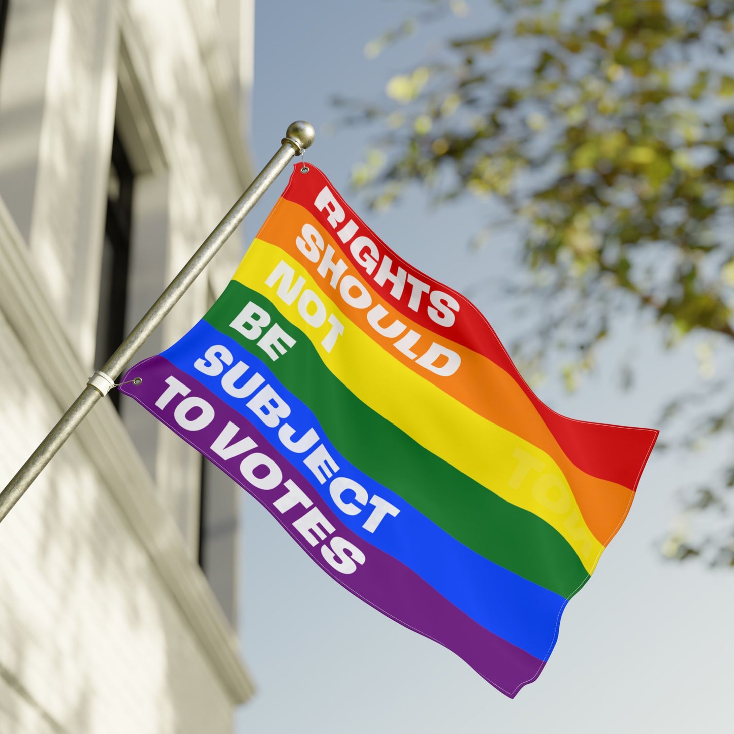 Rights Should Not Be Subject to Votes - Double-Sided Pride Flag