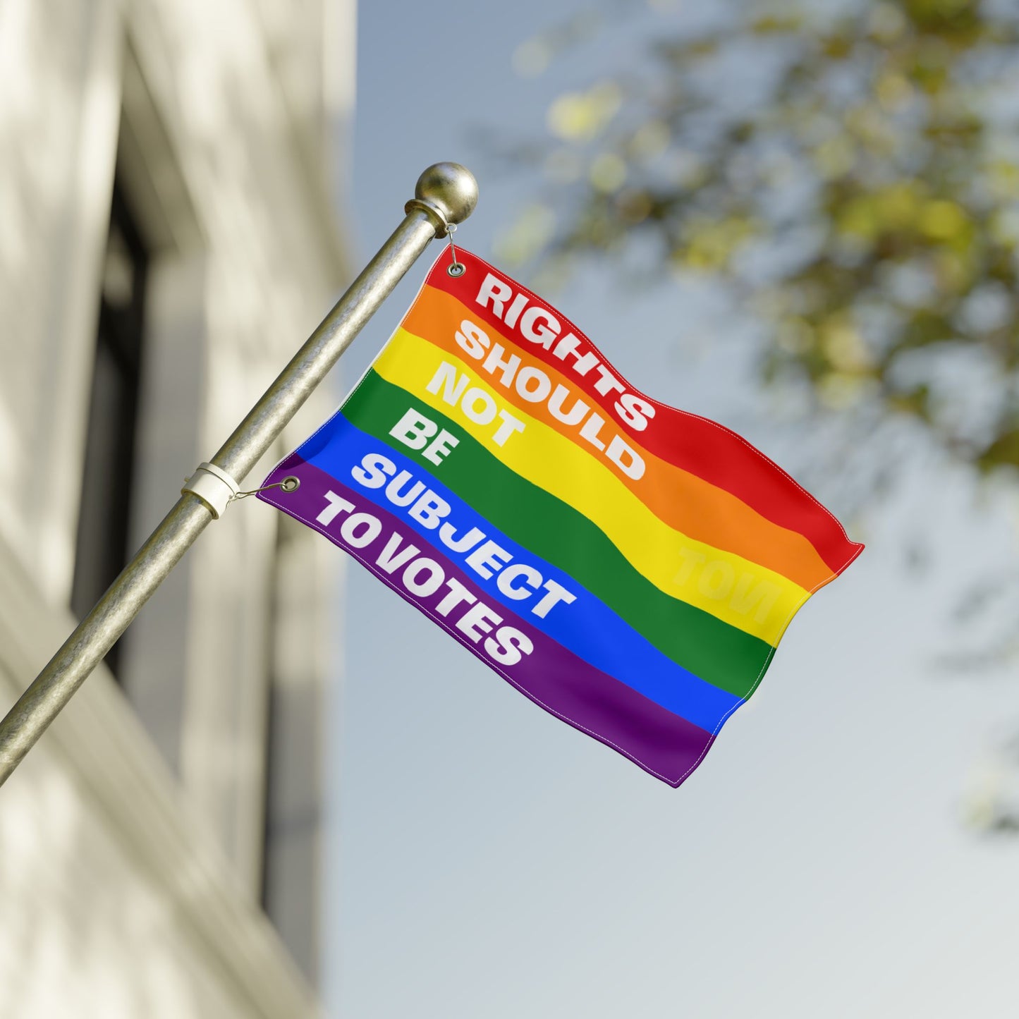 Rights Should Not Be Subject to Votes - Double-Sided Pride Flag