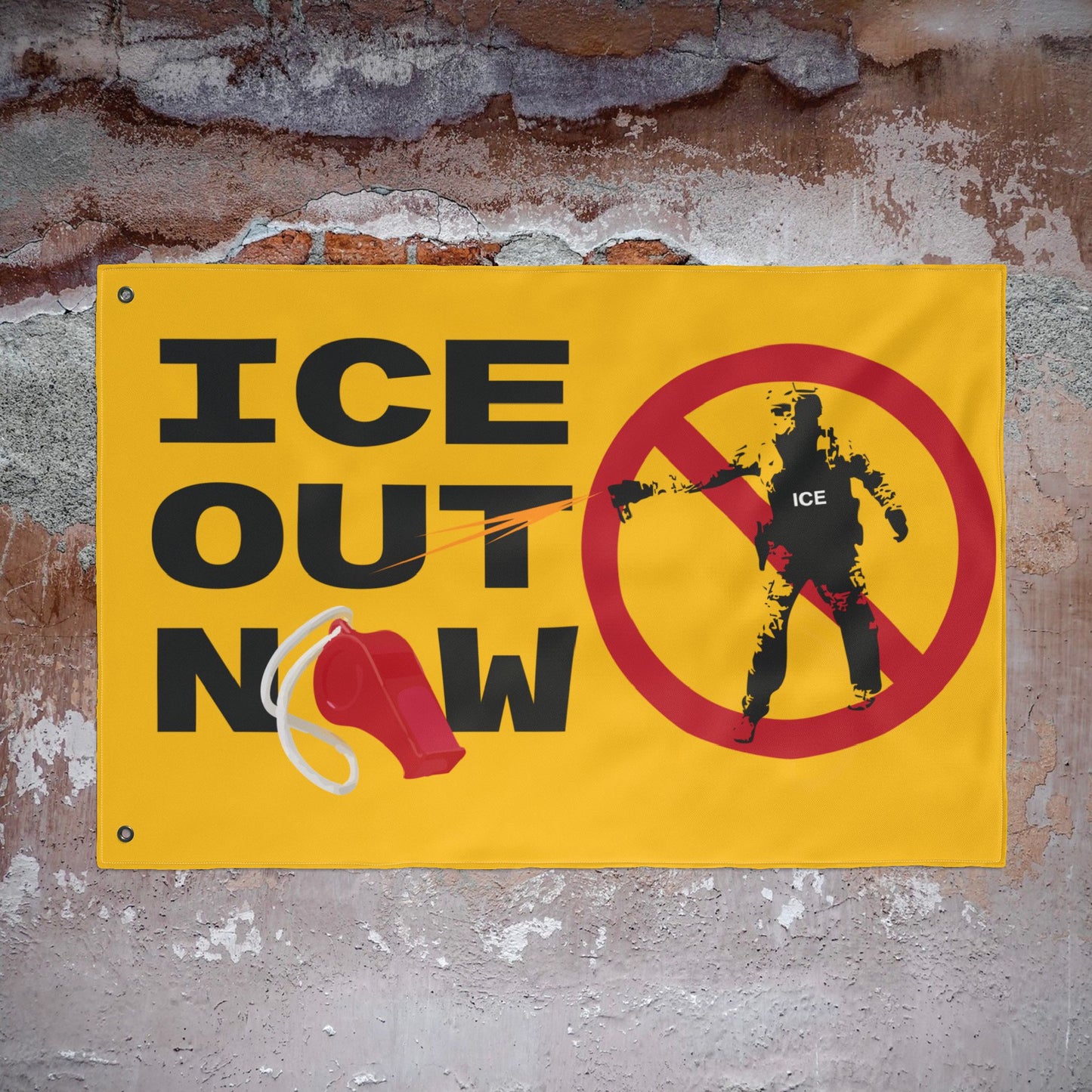 ICE Out Now -  Double-Sided Protest Flag