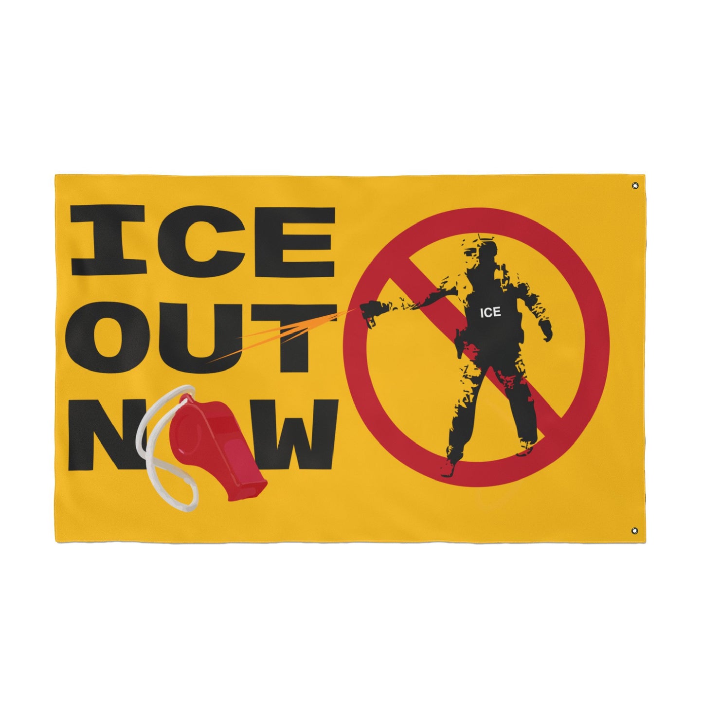 ICE Out Now -  Double-Sided Protest Flag