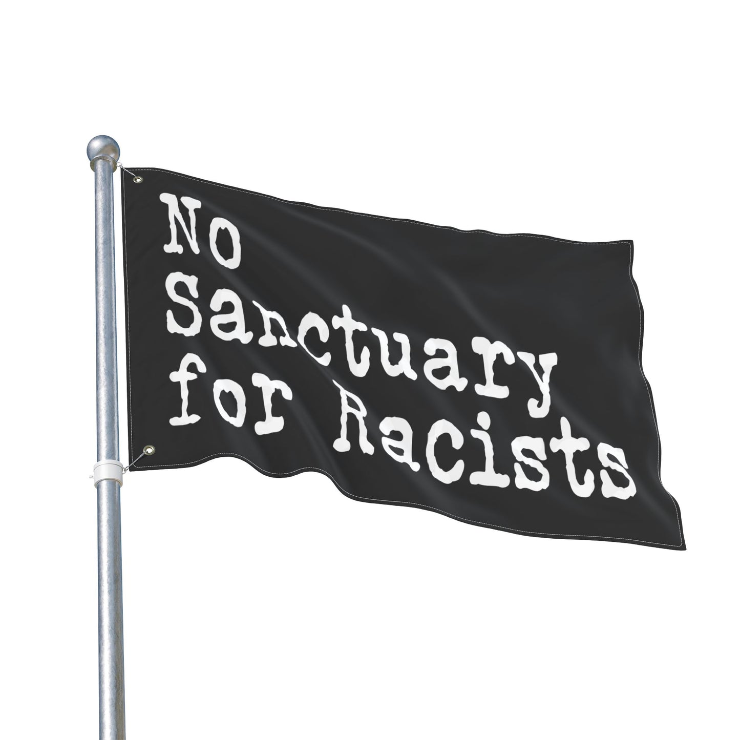 No Sanctuary for Racists Flag — Double-Sided Political Banner