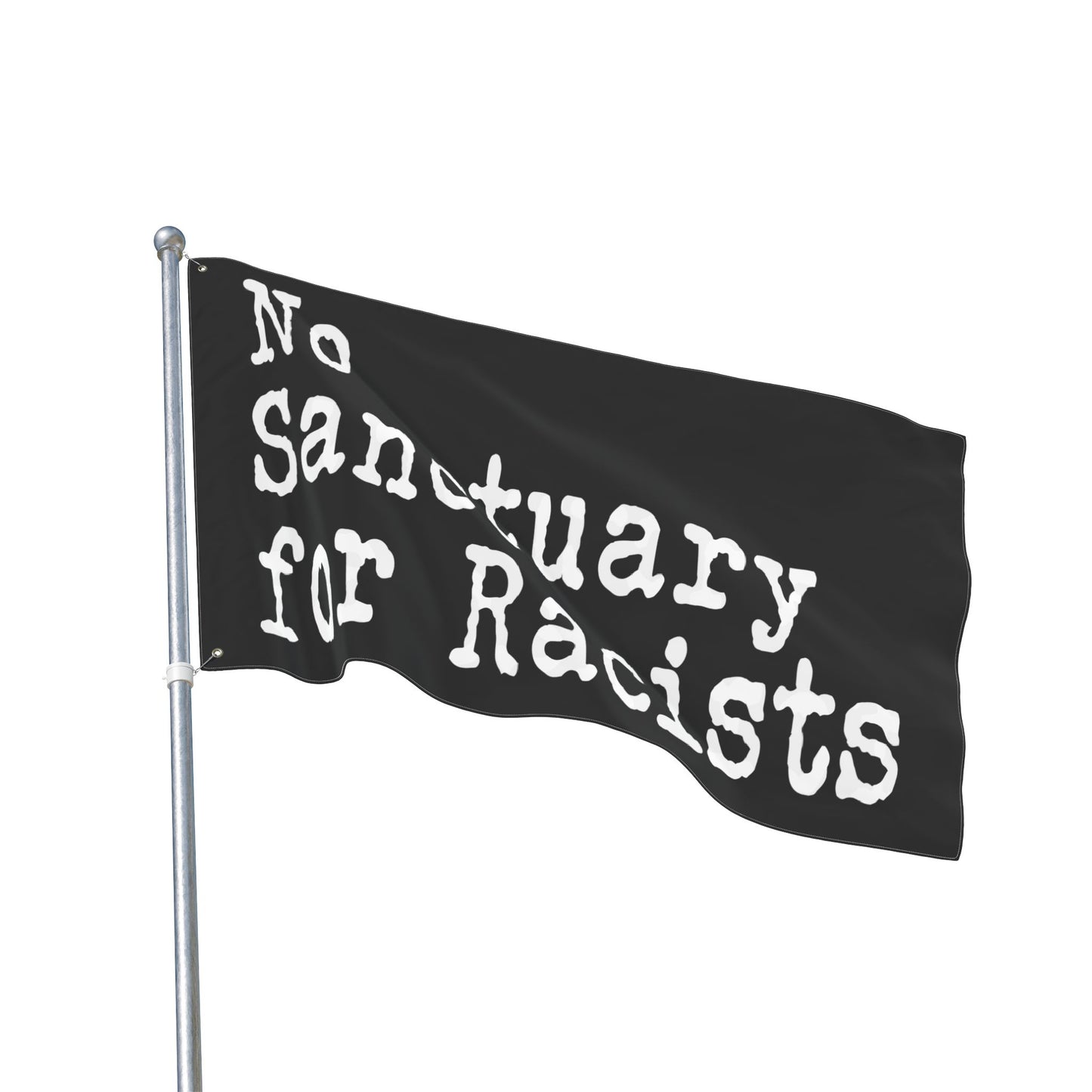 No Sanctuary for Racists Flag — Double-Sided Political Banner
