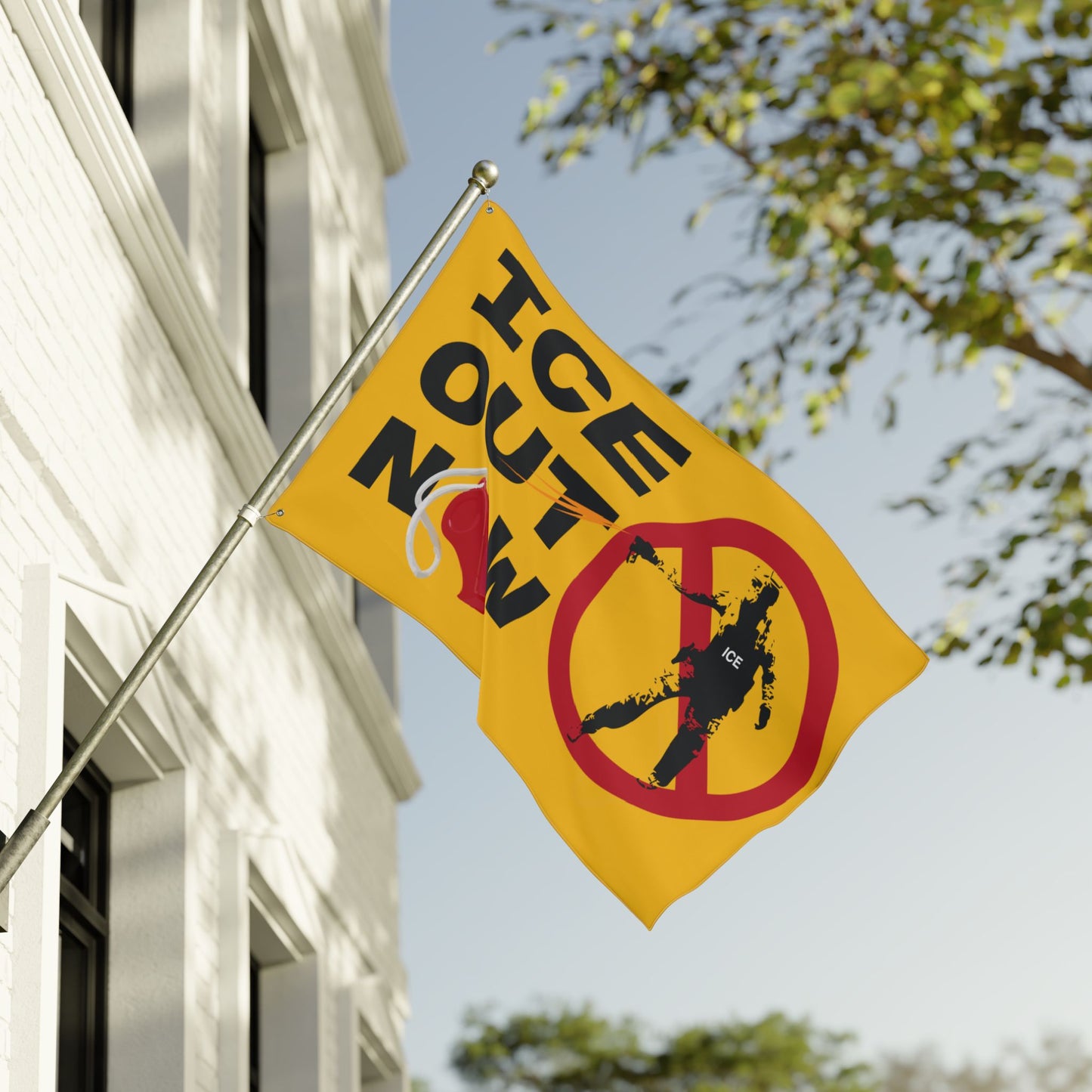 ICE Out Now -  Double-Sided Protest Flag